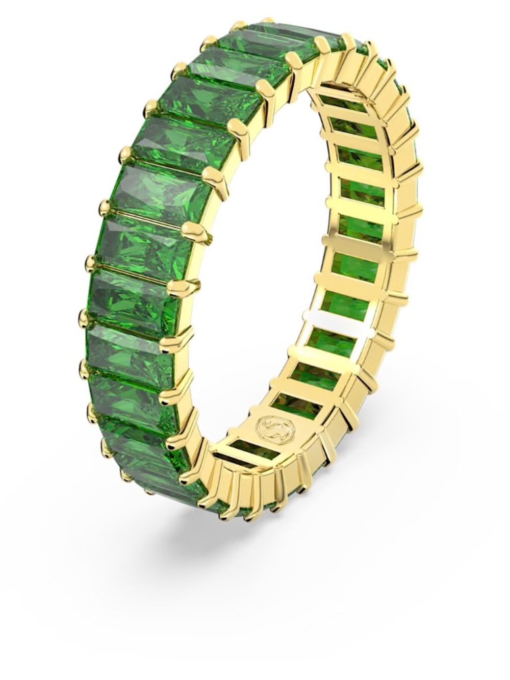 SWAROVSKI EMERALD MATRIX RING, 18 CT GOLD, SZ 7.5 NWT